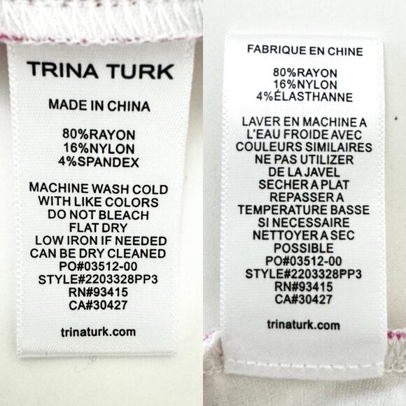 Trina Turk Zile Sleeveless Ruffle Sheath Dress in Fuchsia / White Floral Size 10 - Picture 11 of 11